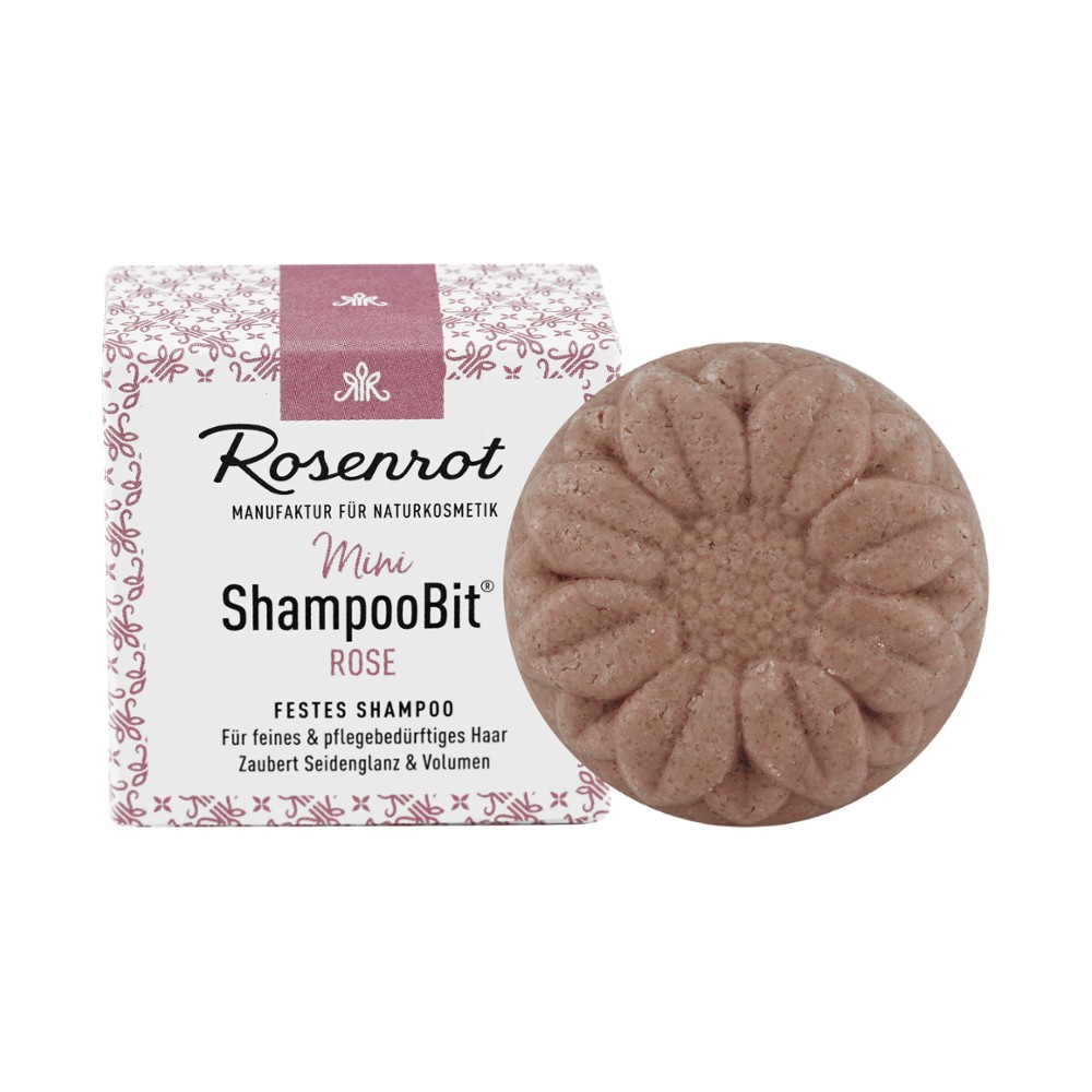 festes Mini ShampooBit® Rose - 30g - in Schachtel // Rosenrot Naturkosmetik