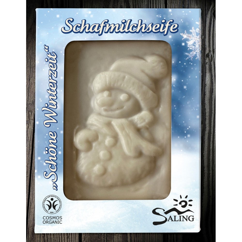 Schafmilchseife Schneemann in der Faltschachtel // Saling