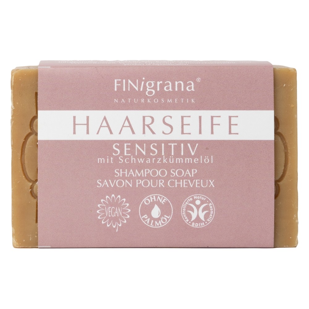 FINigrana Haarseife Sensitiv, mit Schwarzkümmelöl, 100g rechteckig // FINigrana® Naturkosmetik