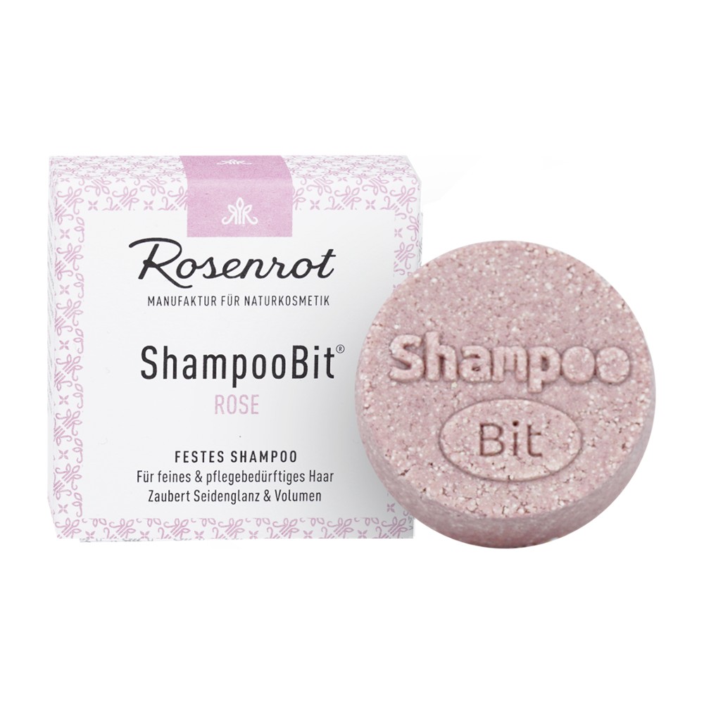 festes ShampooBit® Rose - 55g - in Schachtel // Rosenrot Naturkosmetik