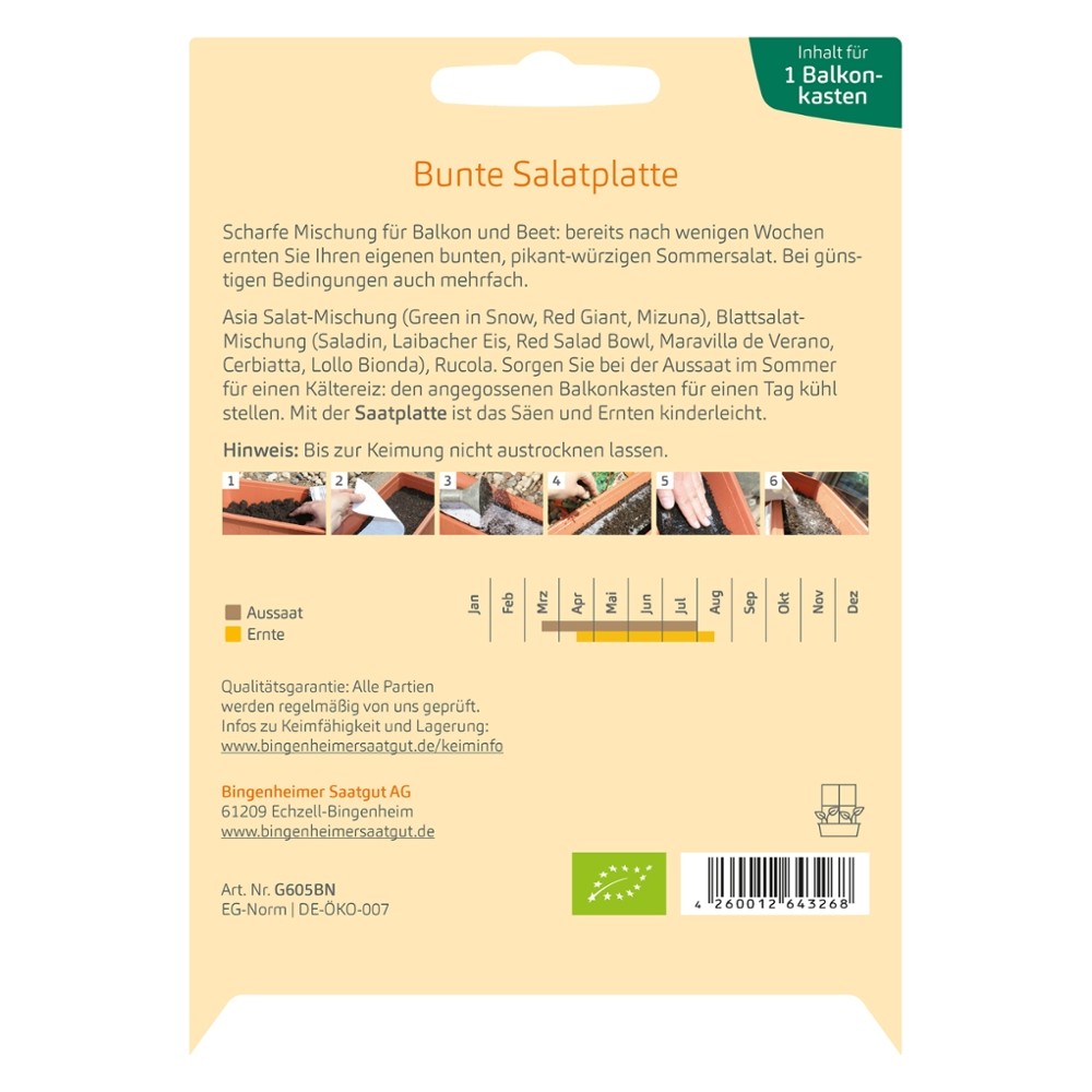 Bunte Salatplatte Saatplatte // Bingenheimer Saatgut