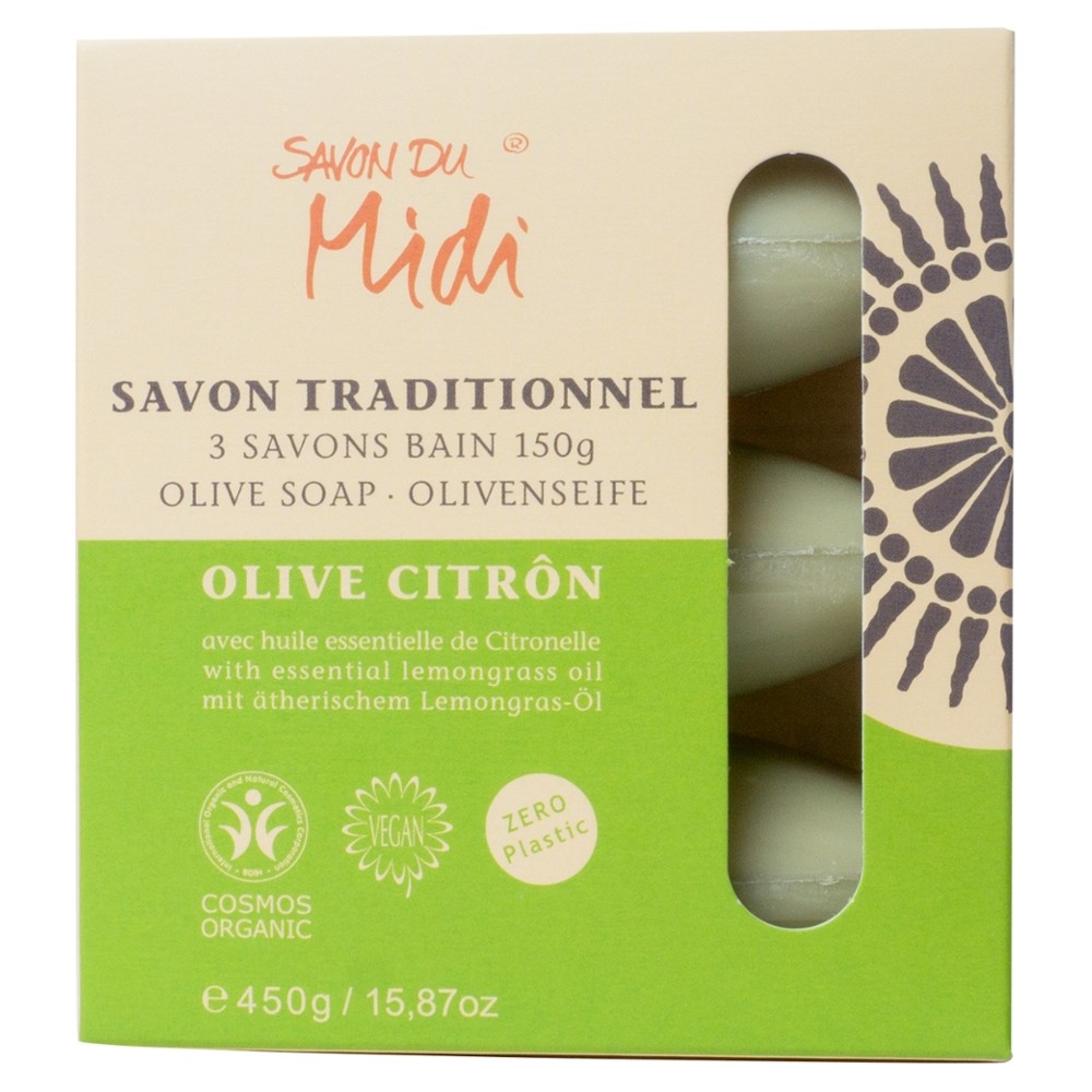Olivenseife OLIVE-CITRÔN, 3 x 150g in Papier Box // Savon du Midi