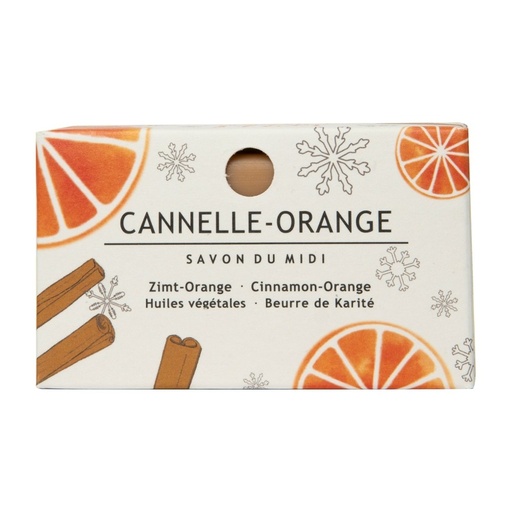 [469086] Seife mit Karité-Butter Zimt-Orange 100g ZeroPlastic im Karton // Savon du Midi